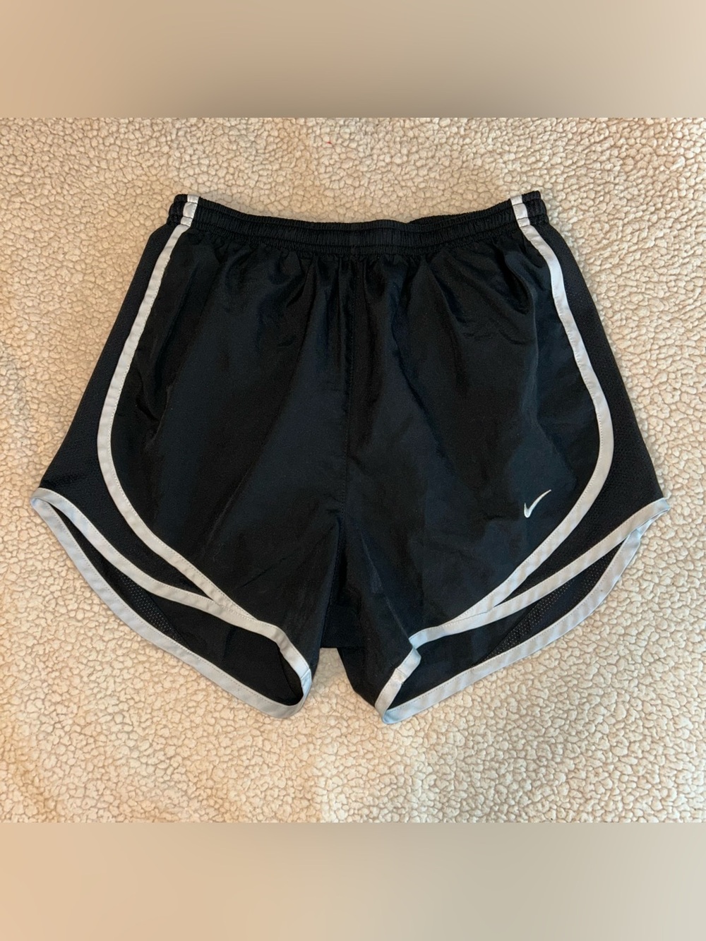 Nike dri fit xs black and white running shorts